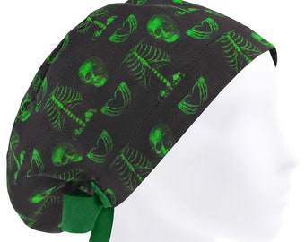 Gorro de enfermera de esqueleto, gorro quirúrgico de columna vertebral, gorros de quirófano para órganos, gorros de quirófano médico, gorro de quirófano con huesos