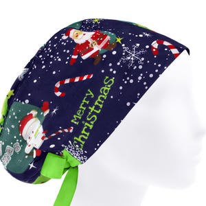 Christmas scrub cap, scrub hats, surgical cap women, nurse scrub hat