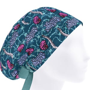 Scrub caps for women, nurse cap, surgical cap, scrub hats blue, scrub hat neuro surgery