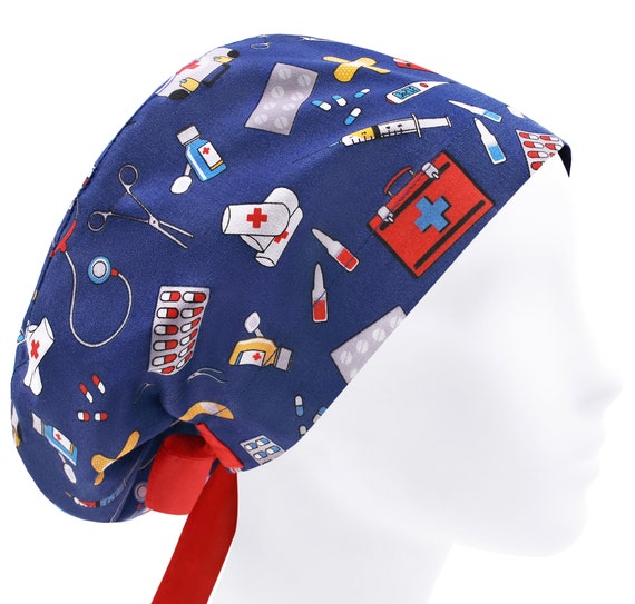 Nurse cap, scrub caps, surgical cap women, scrub hats, blue medical hat
