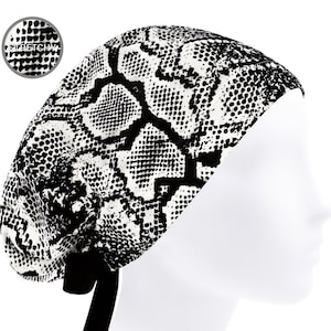 Scrub cap stretchy, womens scrub hat, surgical caps, euro scrub hats, snake nurse cap