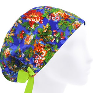 Scrub cap, scrub hat, surgery caps, surgical hats floral