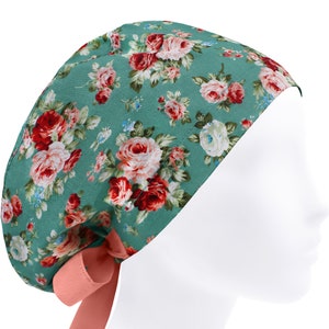 Scrub cap, scrub hat, surgery caps, surgical hats floral