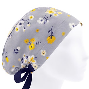 Surgical scrub hat, scrub hats, womens scrub caps, floral scrub cap