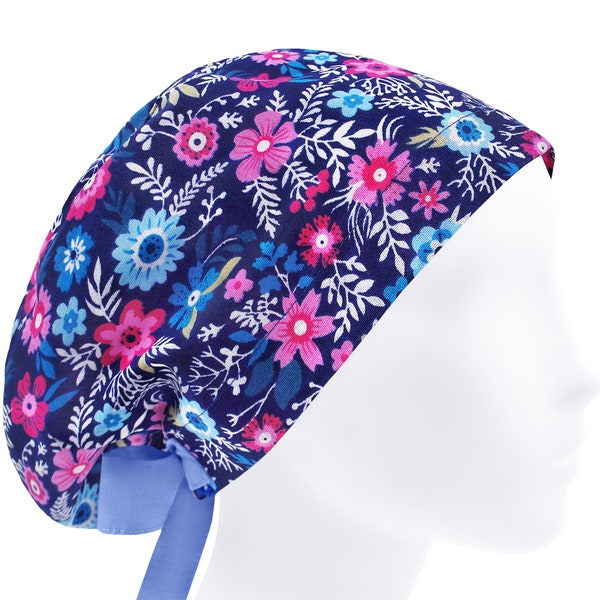 Scrub cap, scrub hat, surgery caps, surgical hats floral