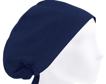 Scrub cap, scrub hat, surgery caps, surgical hats, solid navy blue or hat