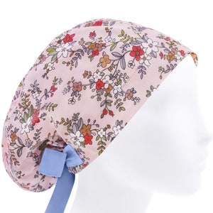 Surgical scrub hat, scrub hats, womens scrub caps, floral scrub cap
