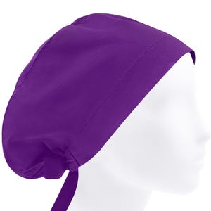 Scrub cap solid, scrub hat violet, surgery caps plum, surgical hats, plain purple