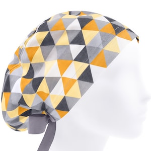 Scrub caps for women, surgical cap, scrub hats, nurse hat euro, geometry yellow