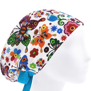 Surgical cap, scrub caps, scrub hats, nurse scrub cap, butterfly or hat