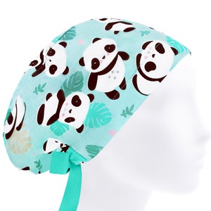 Nurse cap, euro scrub cap, surgical cap, scrub hats mint, scrub caps panda