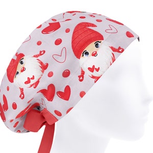 Christmas scrub cap, scrub hats, surgical cap women, nurse scrub hat gnome
