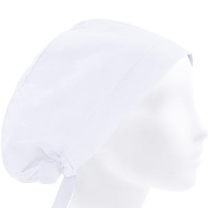 Scrub Cap for Women Solid Plain White, Cotton Nurse Doctor Euro Surgical Surgeon Hat