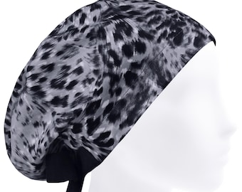 Cheetah scrub hat, animal surgical cap, scrub hats for women, leopard nurse caps