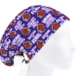 Kidney nurse cap, urine scrub caps, surgical cap women, scrub hats, nephrology scrub cap, urology scrub hat