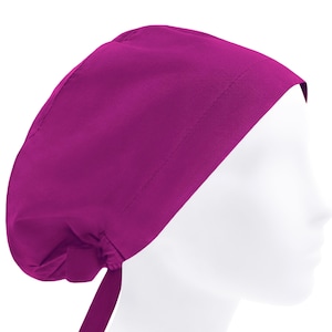 Scrub cap, scrub hat, surgery caps, surgical hats, solid fuchsia or hat