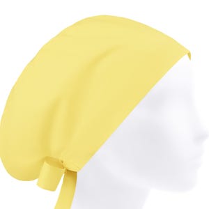 Doctor Nurse Surgical Scrub Cap, Womens Solid Plain Yellow Cotton Euro Surgeon Hat