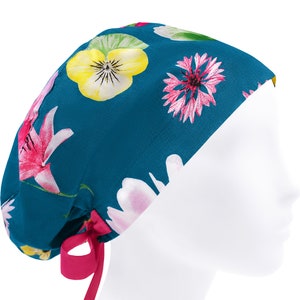Surgical scrub cap, surgery caps, scrub hats, floral nurse hat