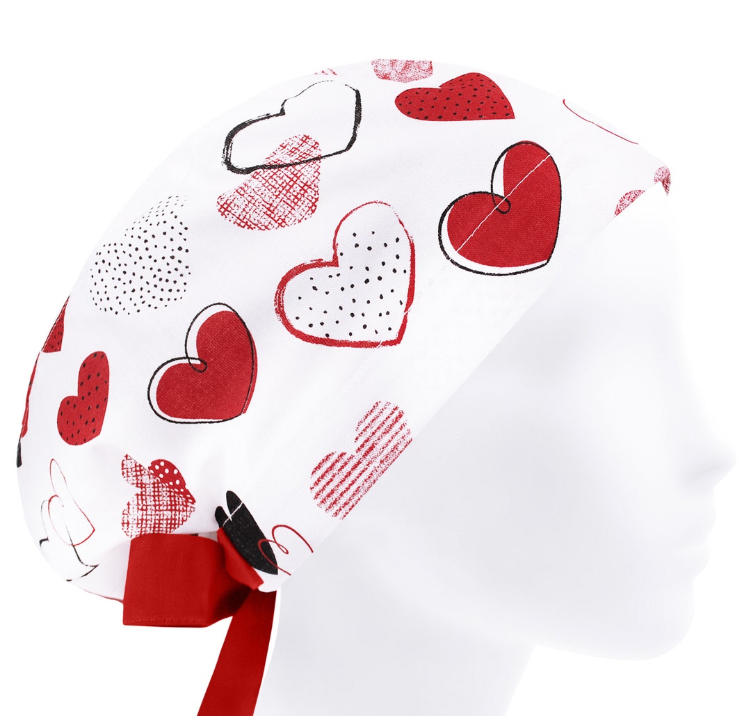 Scrub Caps, Scrub Hats Heart, Surgical Cap, Valentines Scrub Hat - Etsy