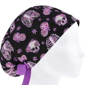 Scrub caps for women, nurse cap, surgical cap, scrub hats skull, scrub hat skeleton