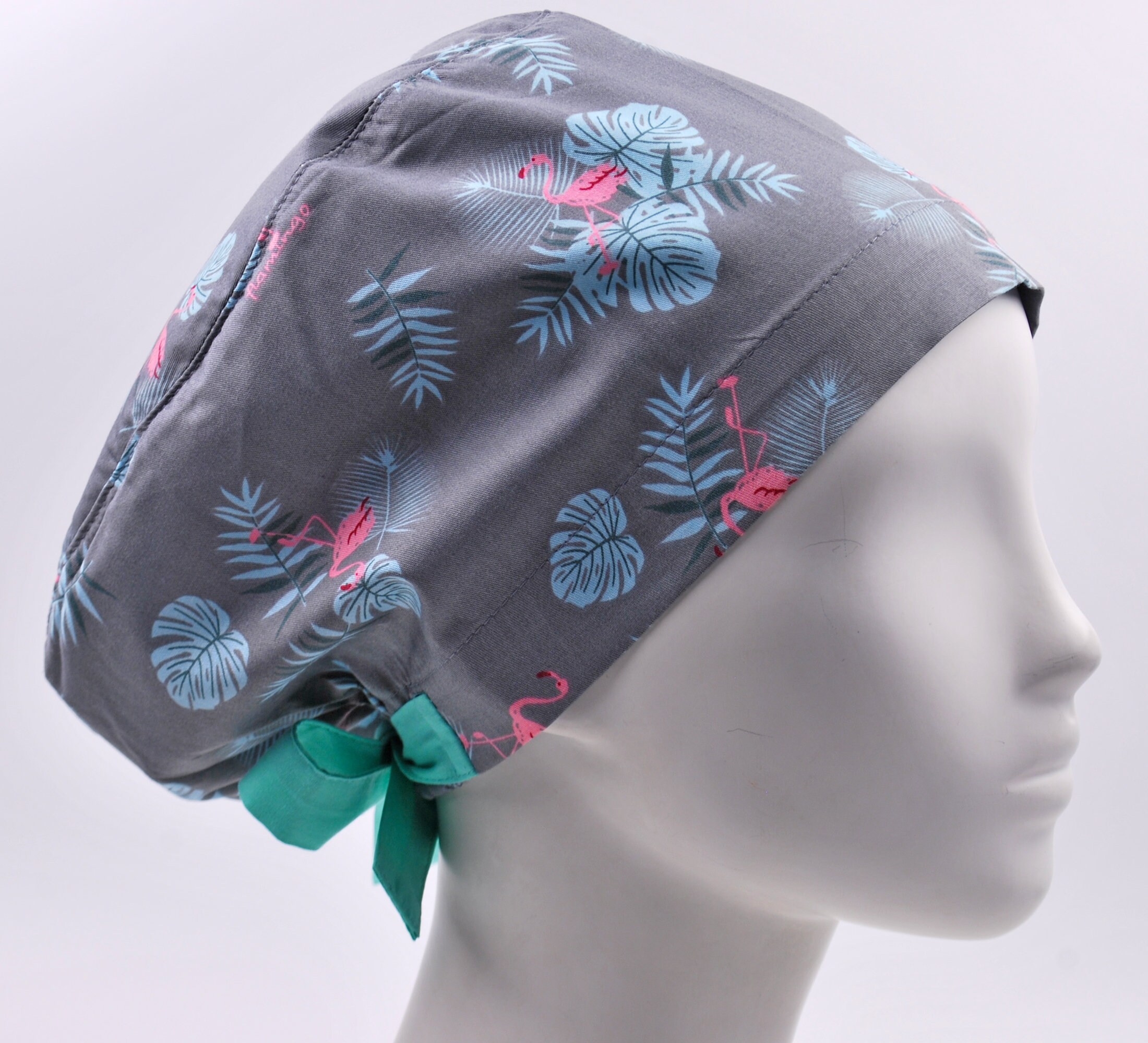 Scrub hats, surgical cap, flamingo 