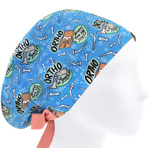 Ortho scrub caps, nurse cap, surgical cap women, scrub hats, scrub cap, bones scrub hat
