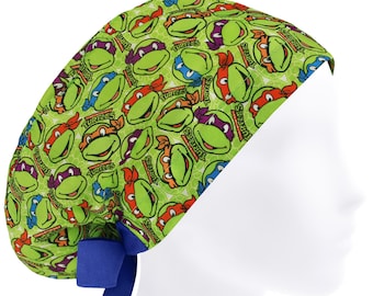 Gorros de quirófano de dibujos animados, gorros de quirófano divertidos, gorro quirúrgico para mujer, gorro de enfermera con diseño de tortugas