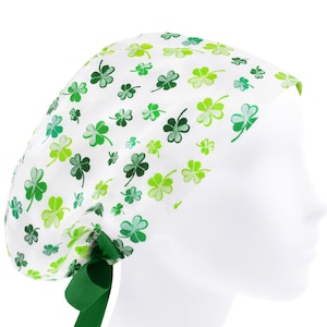Clover Peeling-Hüte, St. Patricks Day, chirurgische Kappe für Damen, Krankenschwester-Hut, Theaterkappe