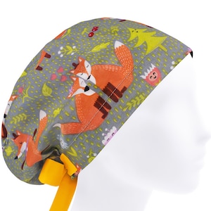 Scrub cap, scrub hat, surgical scrub hats, surgery caps fox