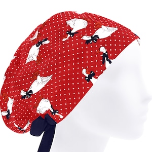 Gorro quirúrgico, gorros quirúrgicos, gorros quirúrgicos para mujer, gorro de enfermera rojo, gorros quirúrgicos con diseño de ganso