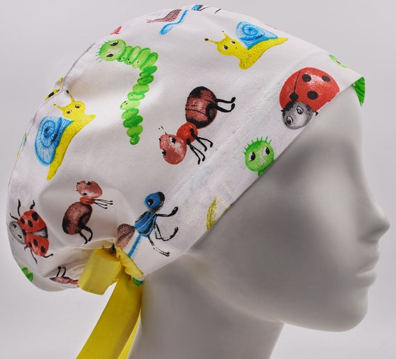 Surgical Cap Scrub Caps Scrub Hats Bug 