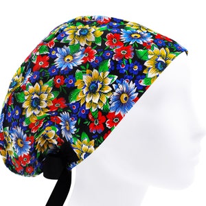 Scrub cap, scrub hat, surgical scrub hats, surgery caps floral