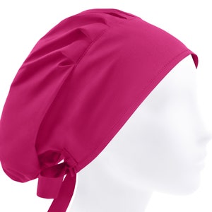 Surgical cap women, scrub hats, surgery caps, nurse hat, solid hot pink