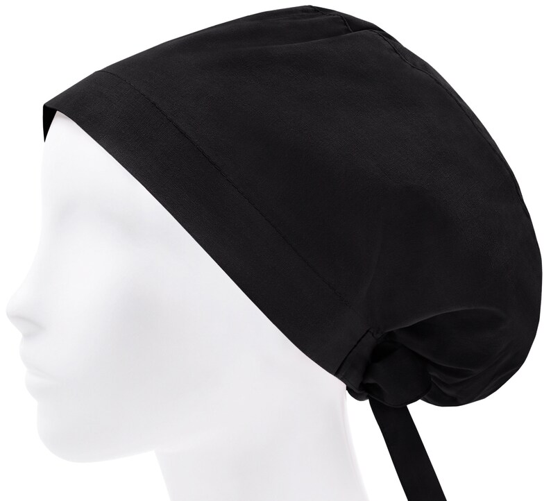 Scrub Cap Scrub Hat Surgery Caps Surgical Hats Solid Black Etsy