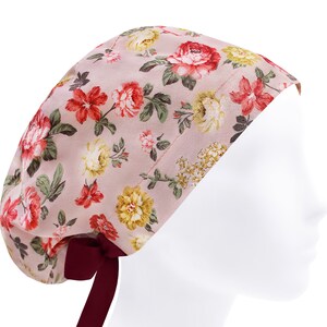 Surgical scrub cap, surgery caps, scrub hats, floral nurse hat