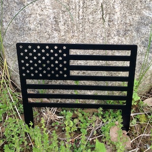 American Flag Metal Yard Sign, Garden Flag
