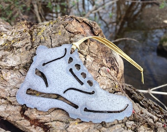 Hiking Boot Metal Ornament, Christmas Ornament, Holiday Decoration