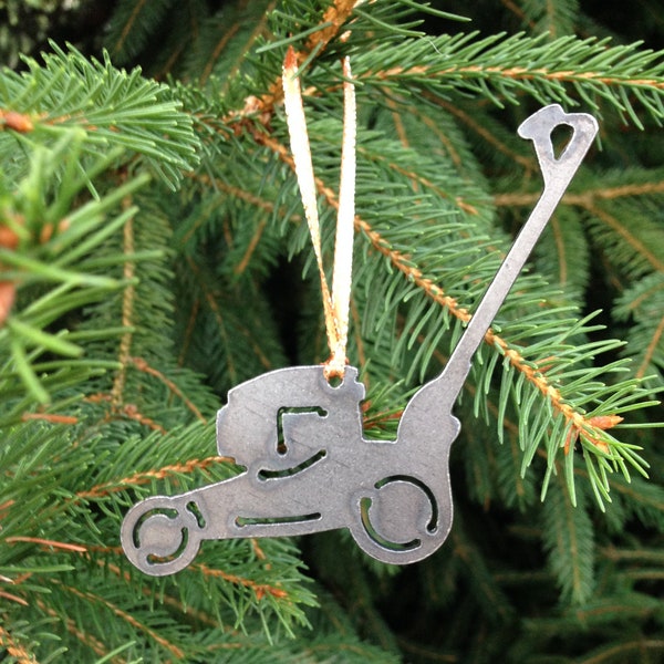 Push Mower Metal Ornament, Lawn Mower, Christmas Ornament, Personalized Gift