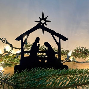 Nativity Scene, Small Nativity Set, Metal, Manger Scene