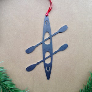 Double Kayak Ornament, Personalized Gift, Christmas Ornament, Metal
