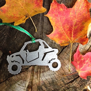 Metal UTV Christmas Ornament, Side by Side, SxS