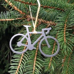 Bicycle Ornament, Cycling, Road Bike, Personalized Gift, Christmas Ornament, Metal