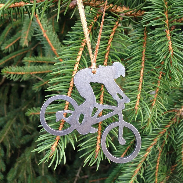 Lady Mountain Biker Ornament