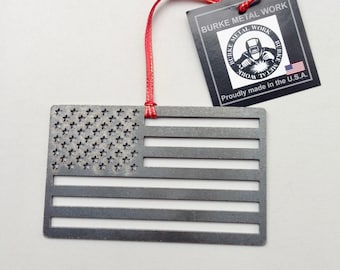 American Flag Steel Ornament, Christmas Ornament