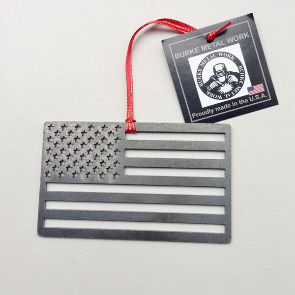 American Flag Steel Ornament, Christmas Ornament