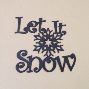Let It Snow metal word art