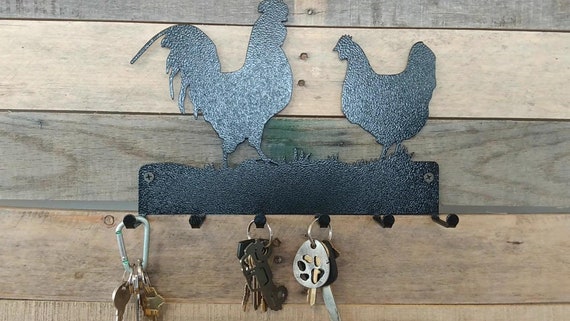 Metal Wall Mount Hen Hook Keyring Holder Chicken Key Hanger Rustic Rooster Decor Metal Wall Mount Hen Hook Keyring Holder Chicken Key Hanger Rustic Rooster Decor