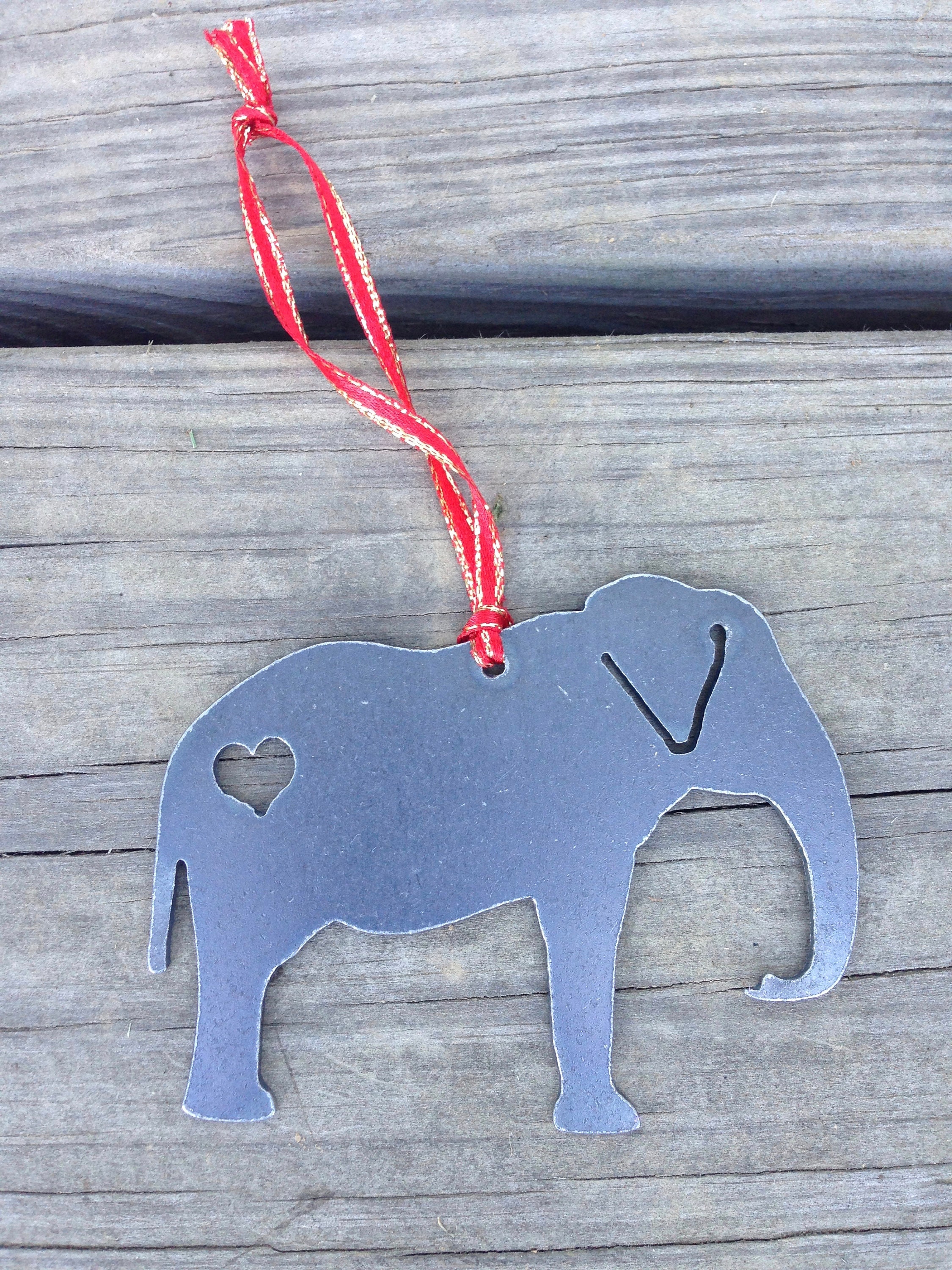 Elephant Metal Ornament Christmas Ornament Nursery Zoo Etsy