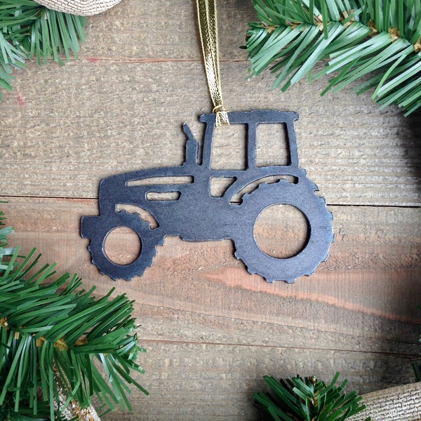 Farm Tractor Metal Ornament, Christmas Ornament, Country Decor, Farmhouse