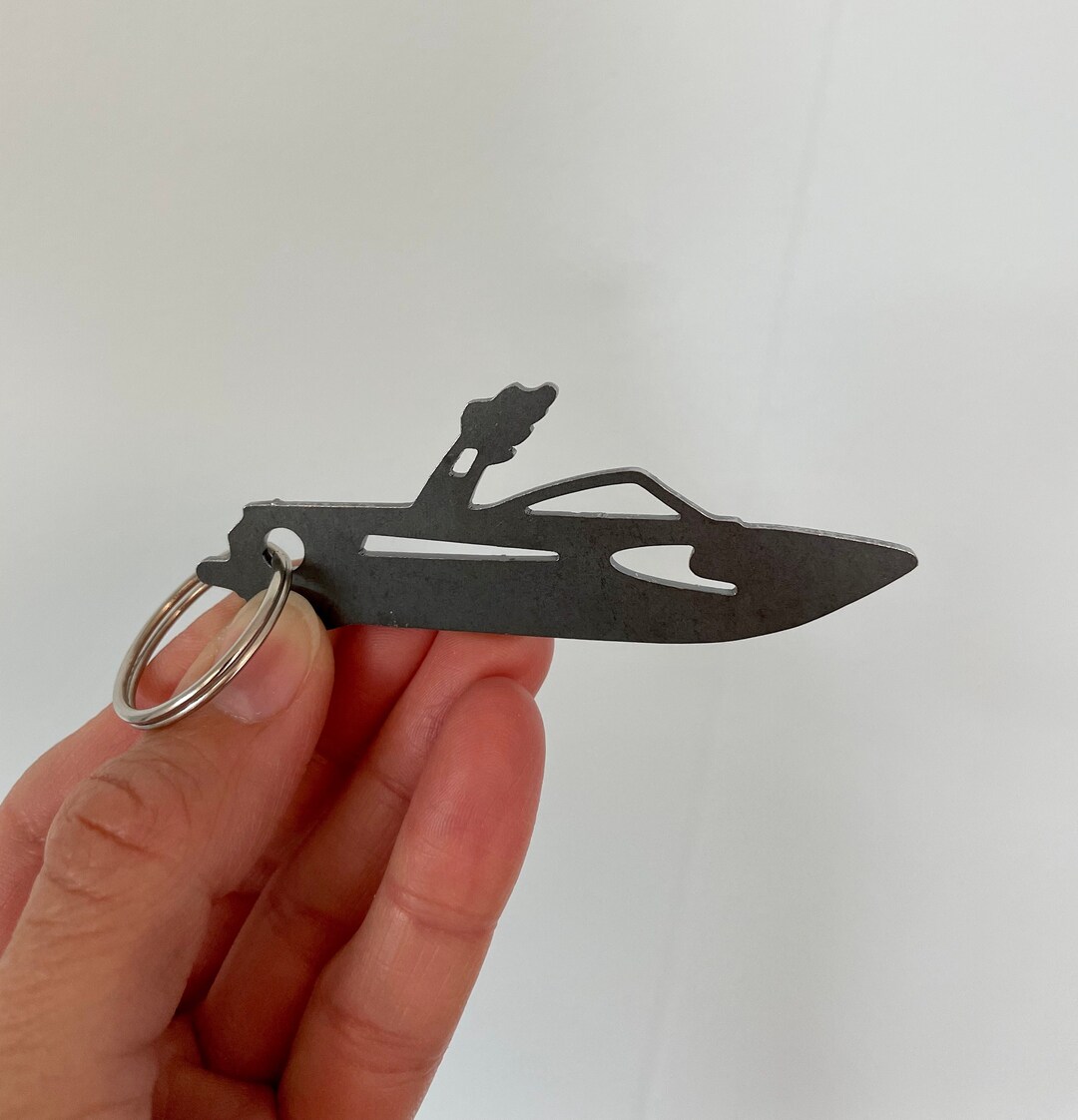 Boat Keychain, Wake Board Boat, Ski Boat, Metal Keychain, Personalized